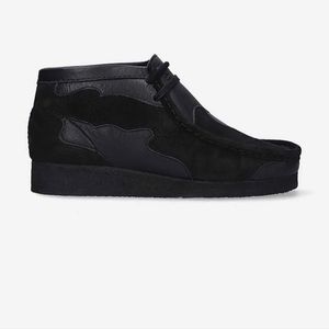 Clarks Black and Leather Patch Wallabees